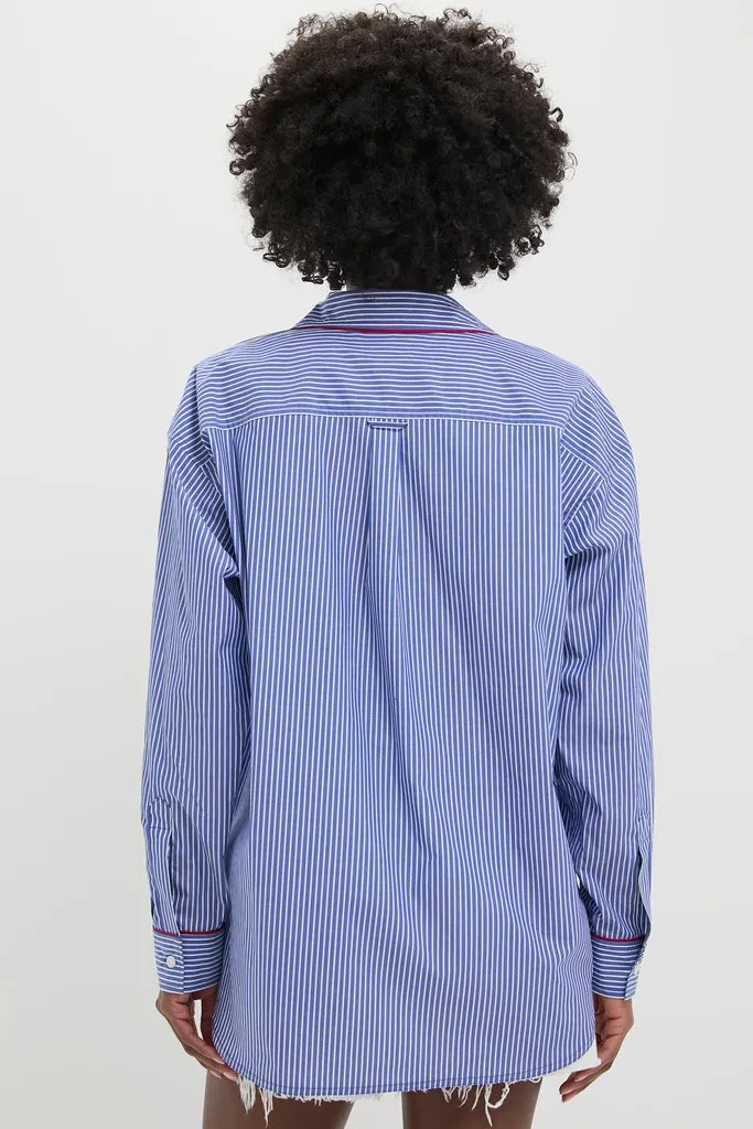 Royal Blue and White Stripe Wexler Button Down sold by Tuckernuck product image thumbnail 4
