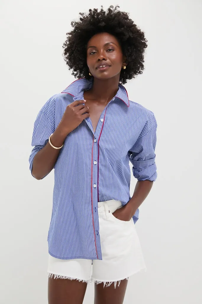 Royal Blue and White Stripe Wexler Button Down sold by Tuckernuck product image thumbnail 2