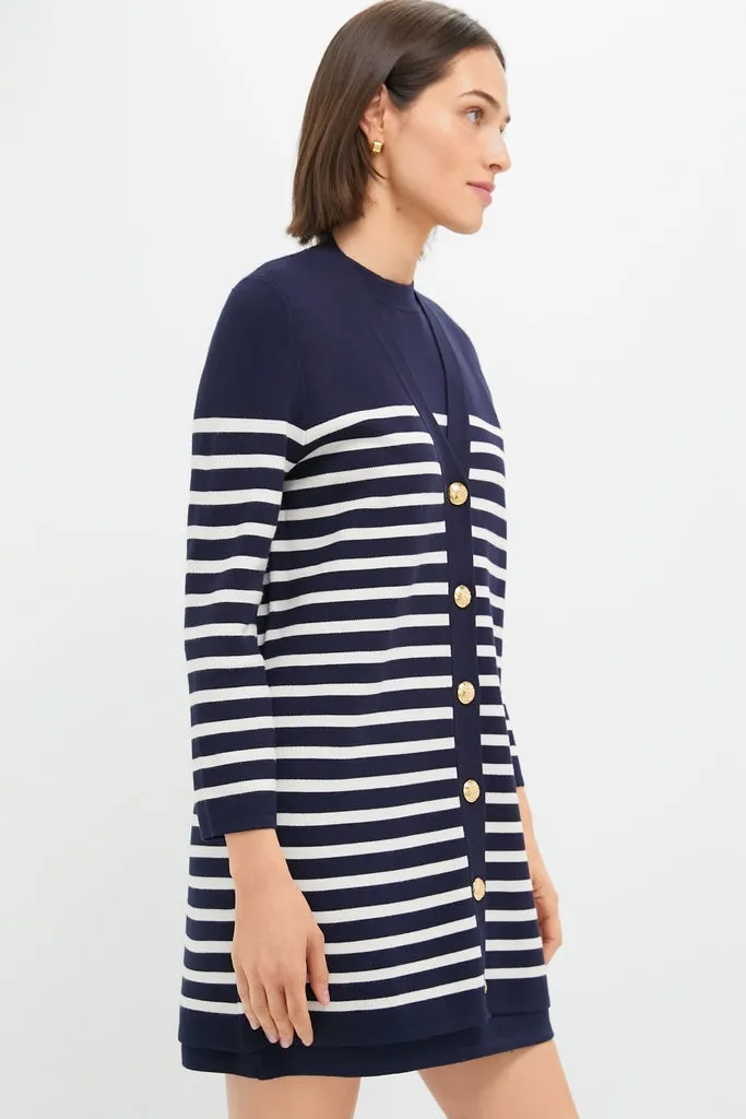 Navy and White Stripe Knit Liv Cardigan sold by Tuckernuck product image thumbnail 3