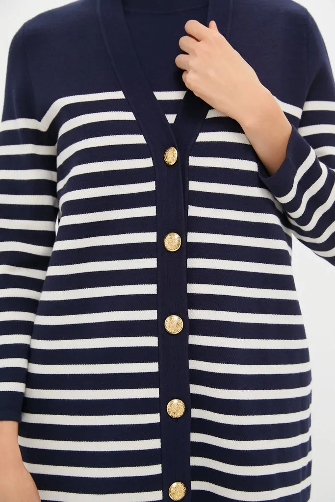 Navy and White Stripe Knit Liv Cardigan sold by Tuckernuck product image thumbnail 5