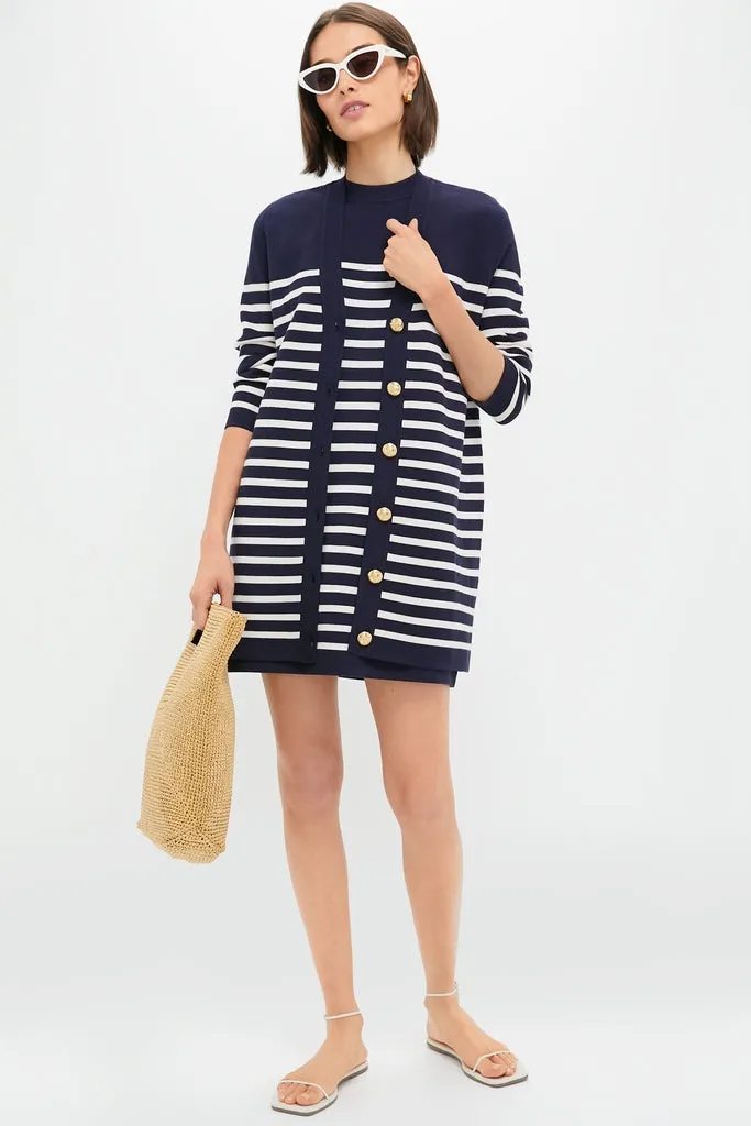 Navy and White Stripe Knit Liv Cardigan sold by Tuckernuck product image thumbnail 2