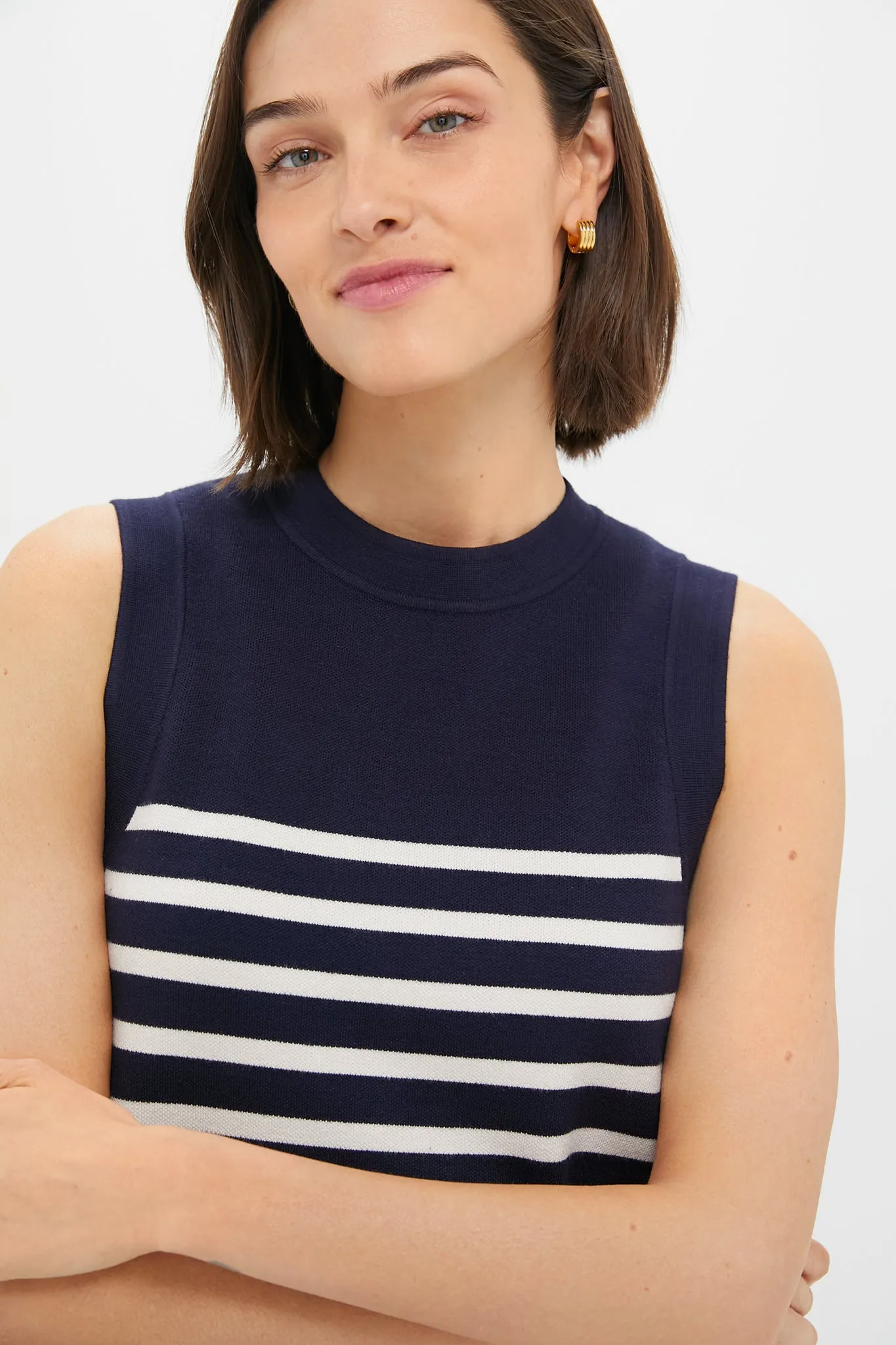 Navy and White Stripe Knit Marie Dress sold by Tuckernuck product image thumbnail 5