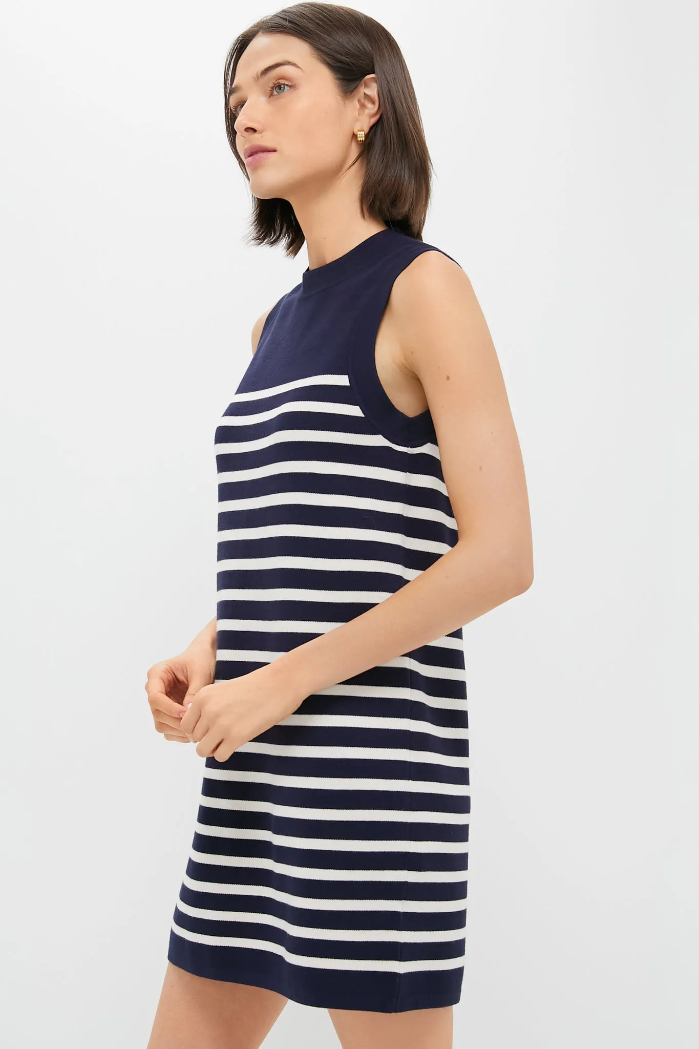 Navy and White Stripe Knit Marie Dress sold by Tuckernuck product image thumbnail 3