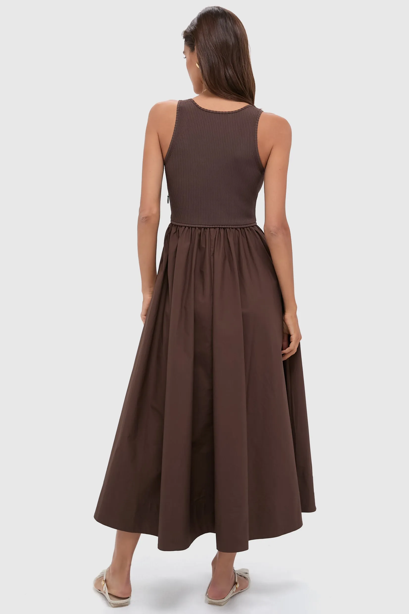 Chocolate Poplin Racer Dress sold by Tuckernuck product image thumbnail 4