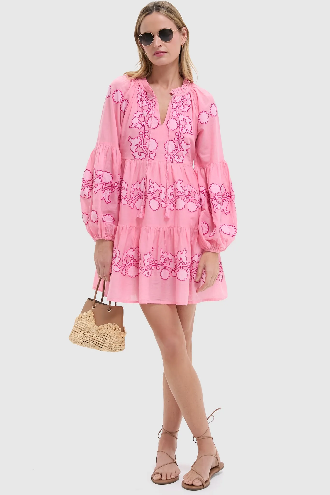 Exclusive Tangier Pink Balloon Sleeve Short Dress sold by Tuckernuck product image thumbnail 2