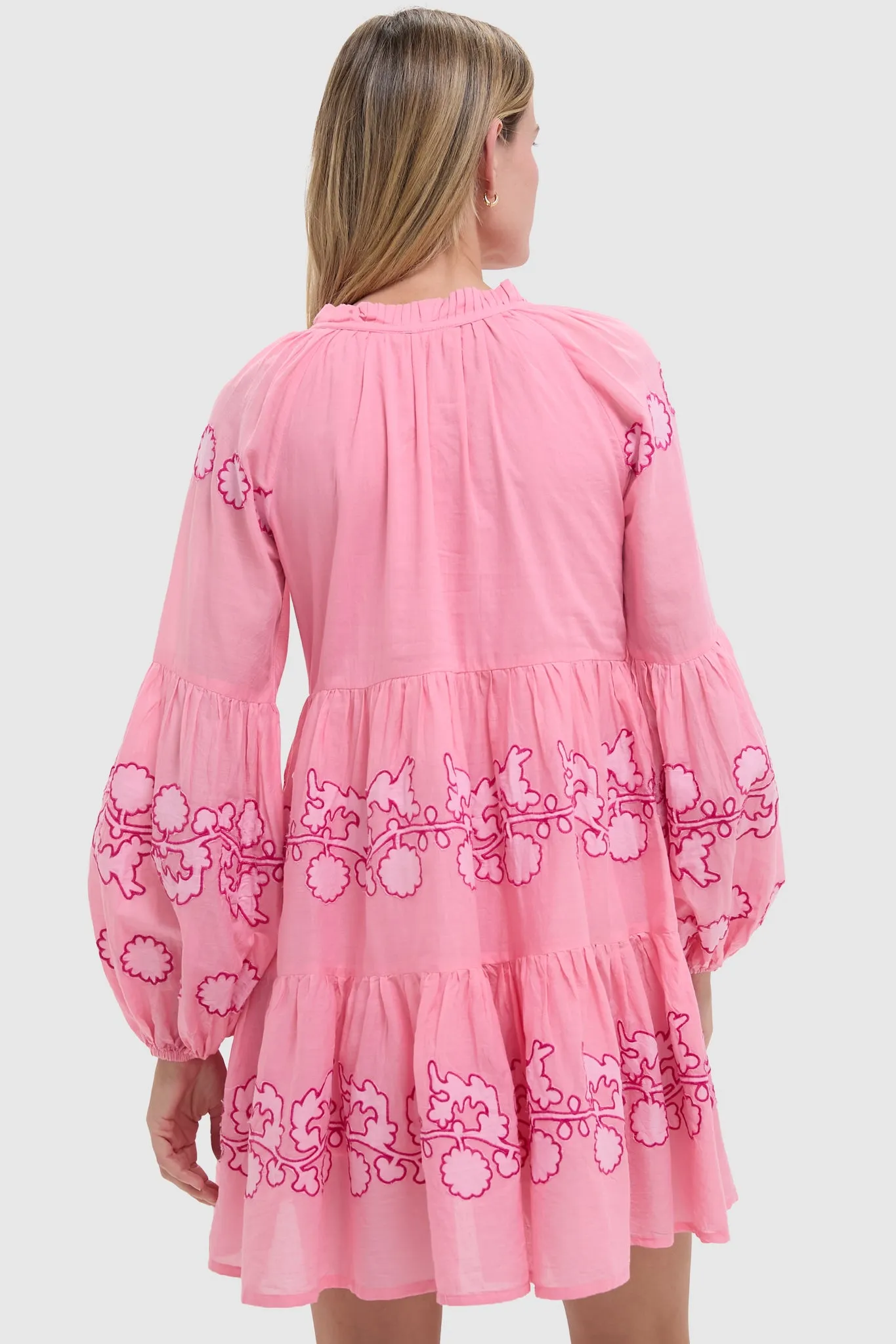 Exclusive Tangier Pink Balloon Sleeve Short Dress sold by Tuckernuck product image thumbnail 4