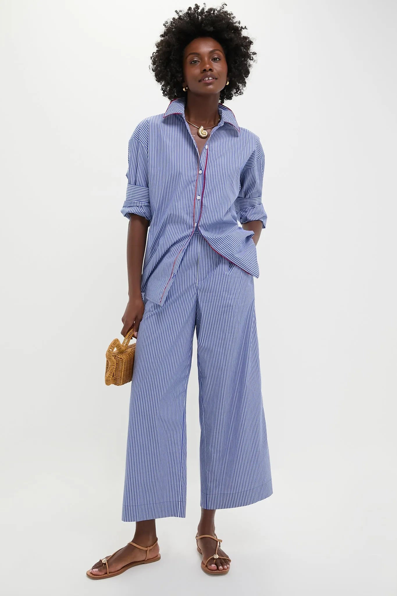 Royal Blue and White Stripe Penelope Pants sold by Tuckernuck product image thumbnail 2