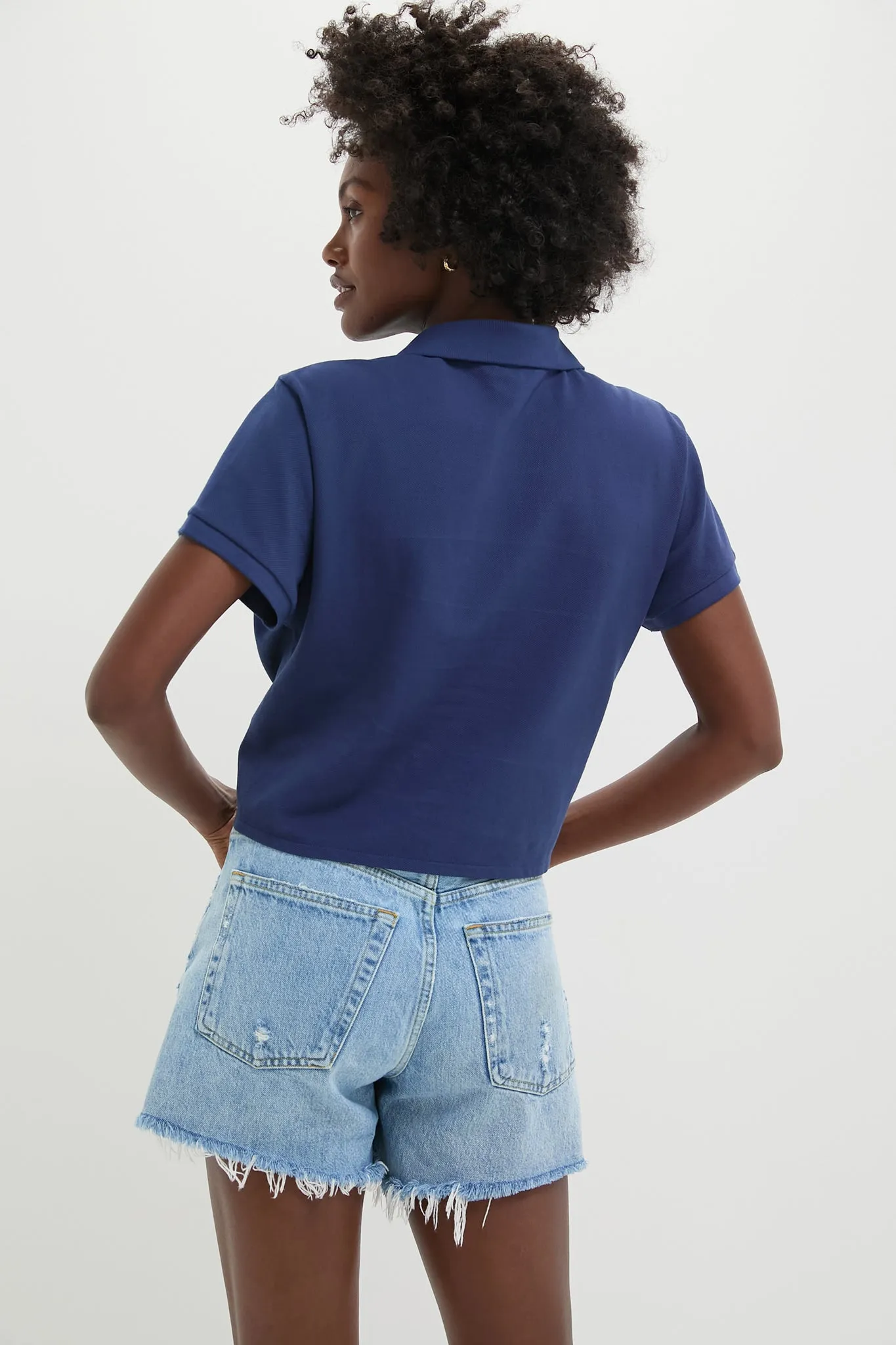 Navy Pique Tie Front Courtney Polo sold by Tuckernuck product image thumbnail 4