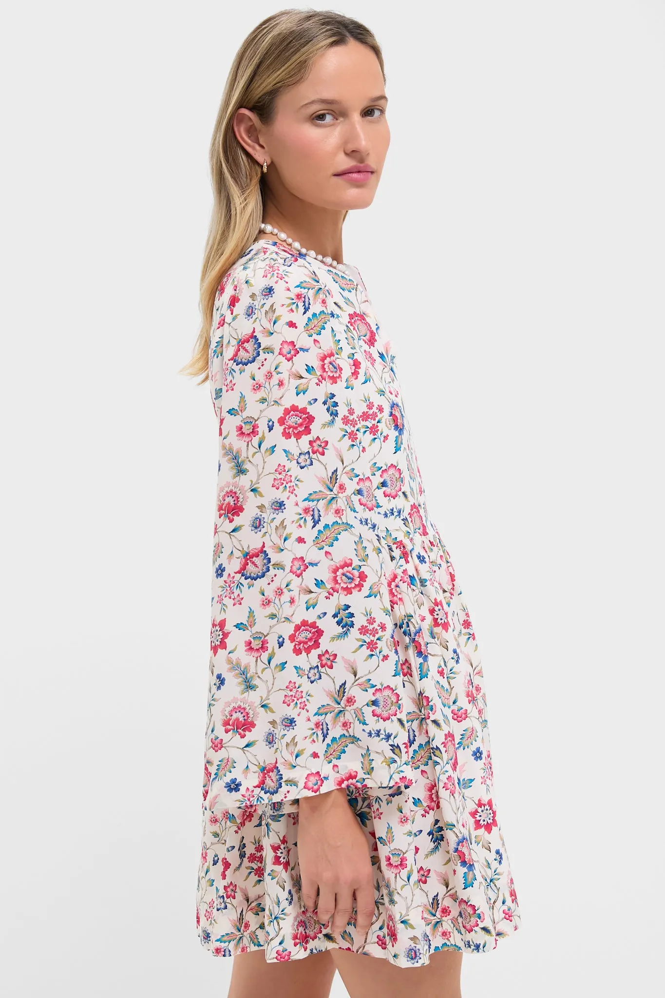 White Floral Silvie Beam Silk Dress sold by Tuckernuck product image thumbnail 3