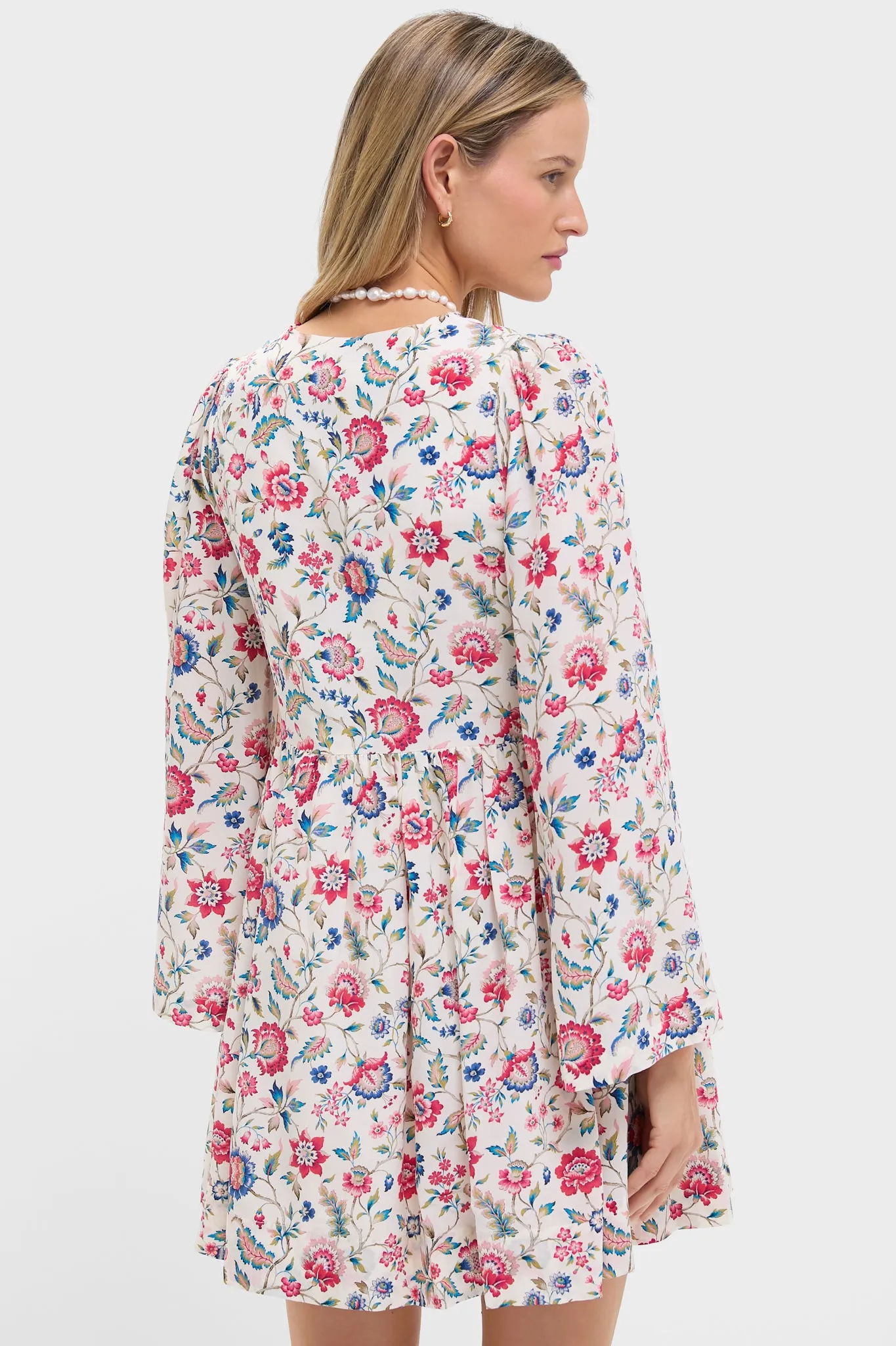 White Floral Silvie Beam Silk Dress sold by Tuckernuck product image thumbnail 4