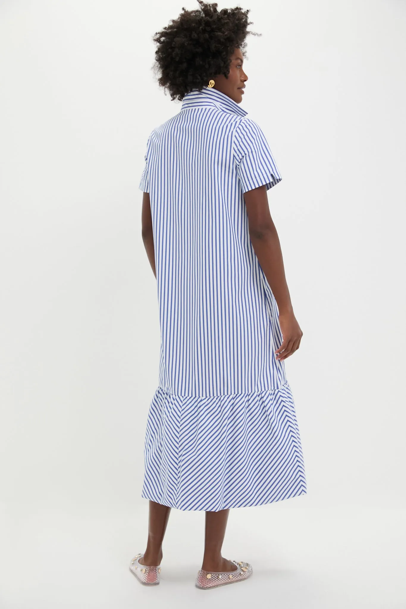 Blue and White Stripe Martine Bubble Maxi Dress sold by Tuckernuck product image thumbnail 4