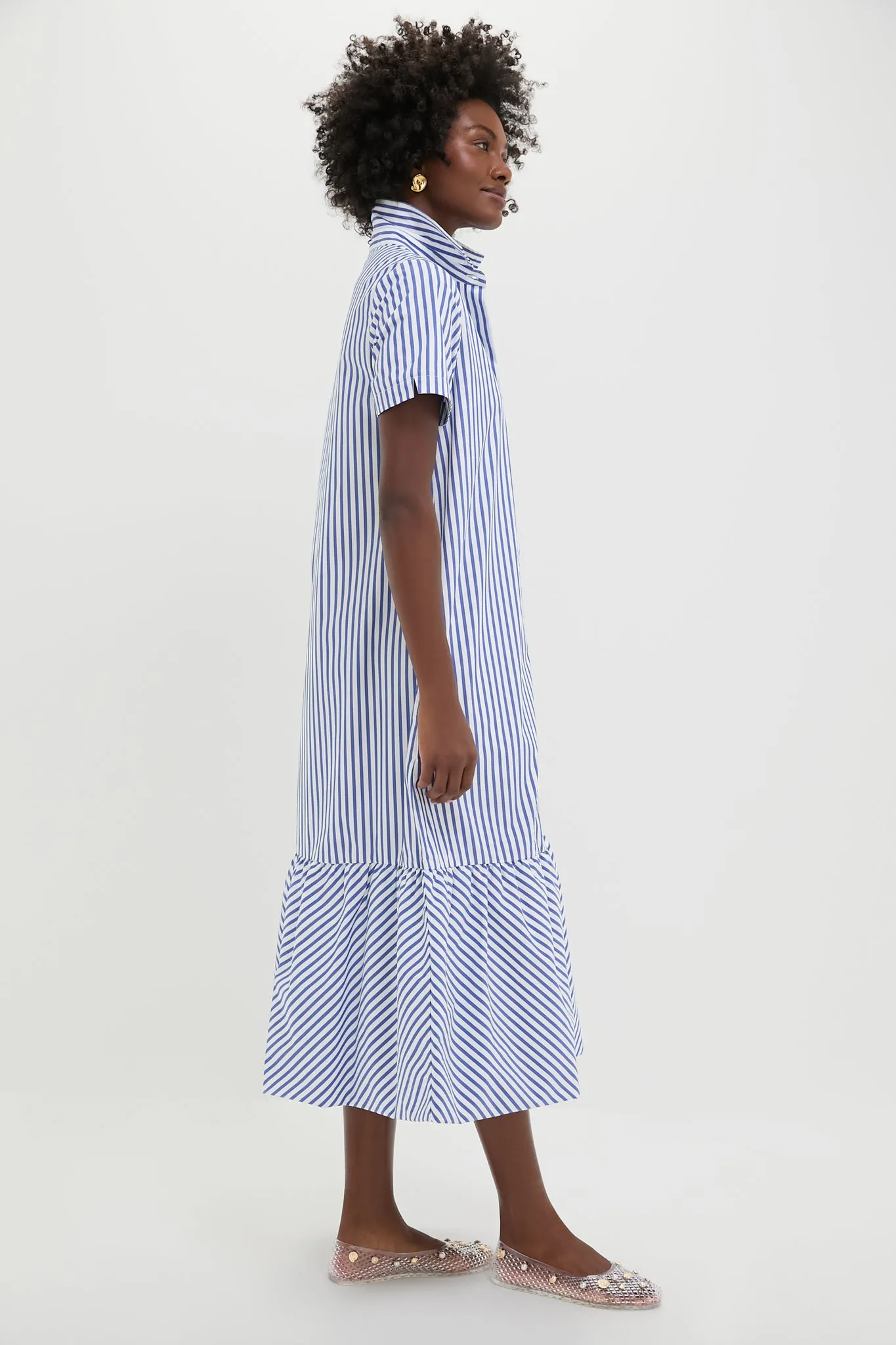Blue and White Stripe Martine Bubble Maxi Dress sold by Tuckernuck product image thumbnail 3