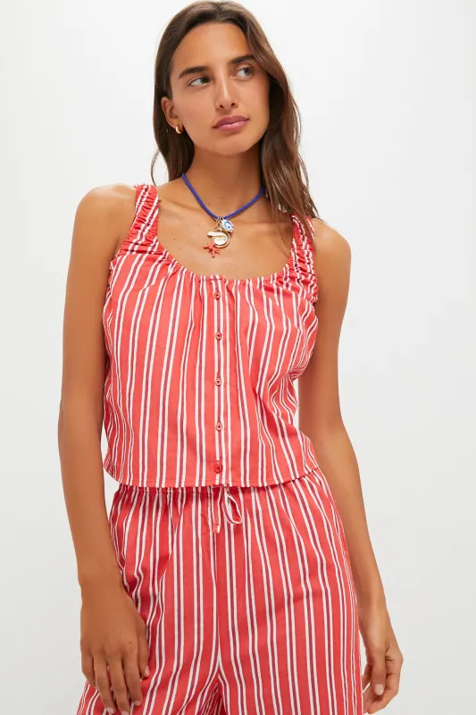 Vibrant Red Stripe Scoop Neck Cami sold by Tuckernuck