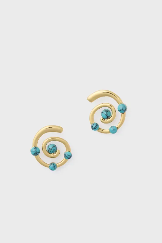 Turquoise Spiral Alexandra Earrings sold by Tuckernuck