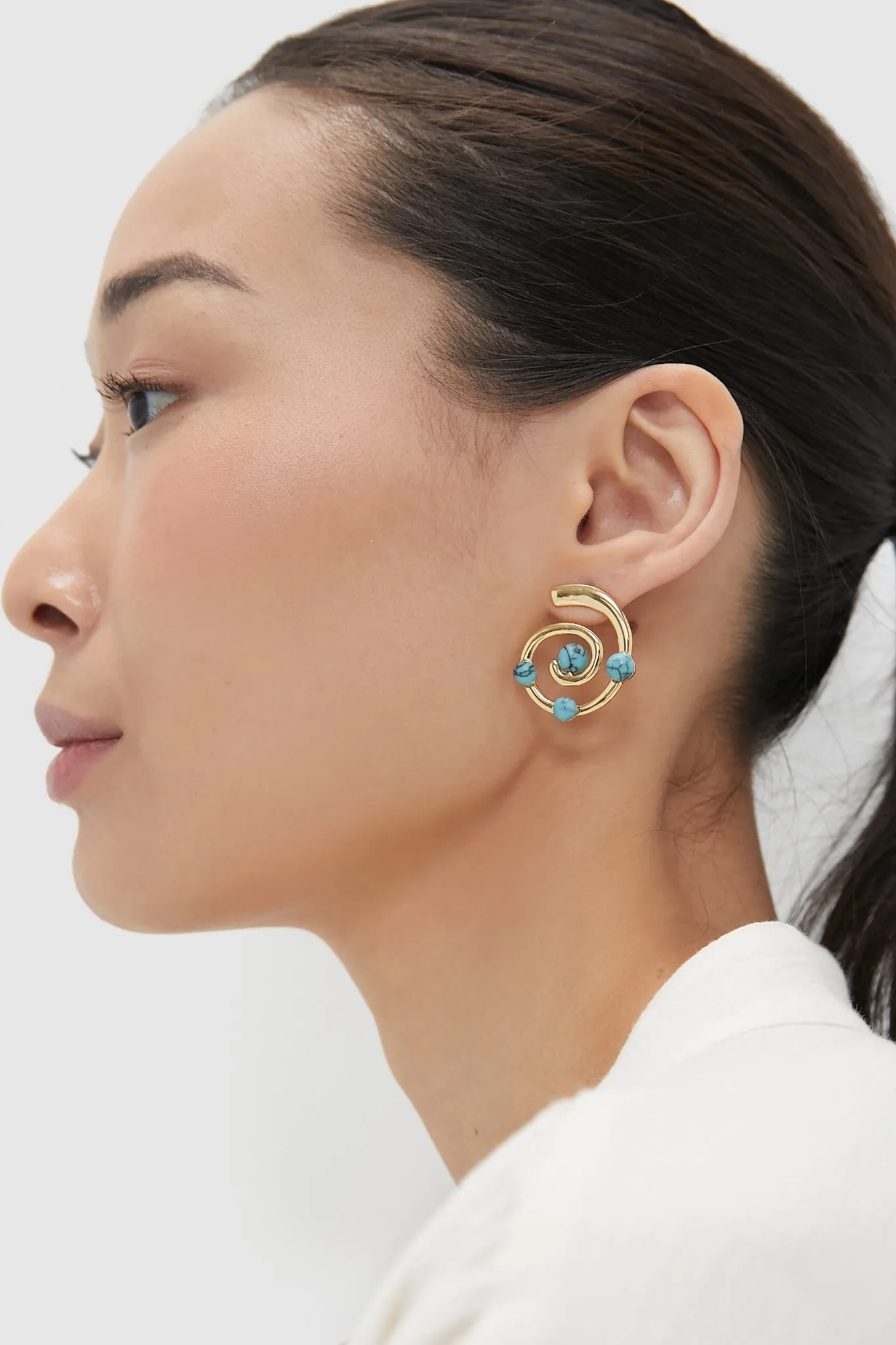 Turquoise Spiral Alexandra Earrings sold by Tuckernuck product image thumbnail 2