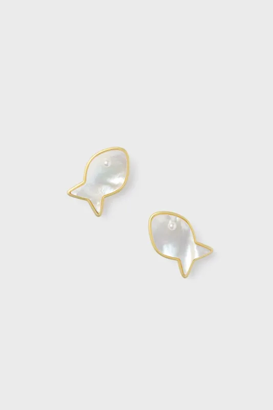 Mother of Pearl Finn Studs sold by Tuckernuck