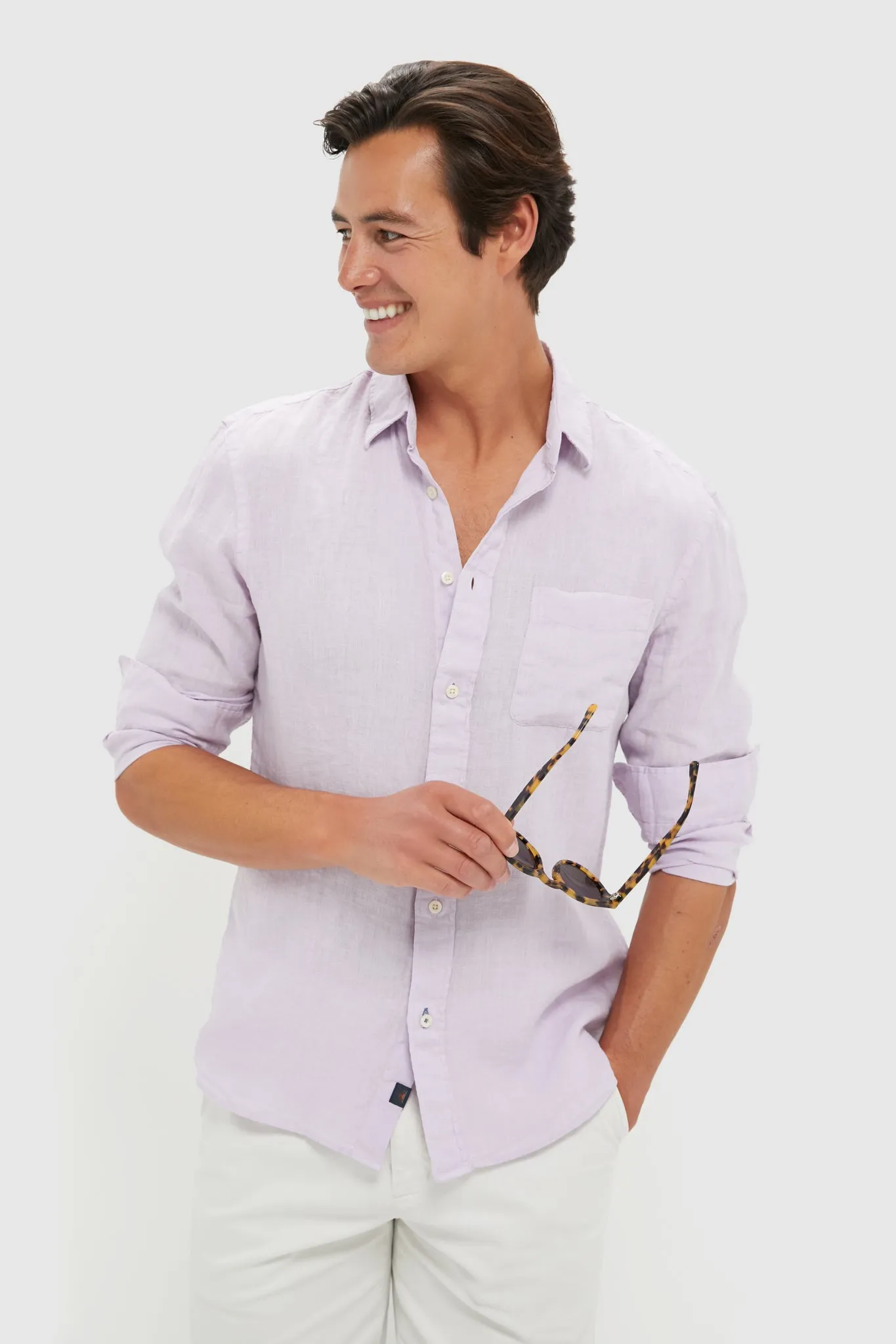 Wisteria Laguna Linen Shirt sold by Tuckernuck