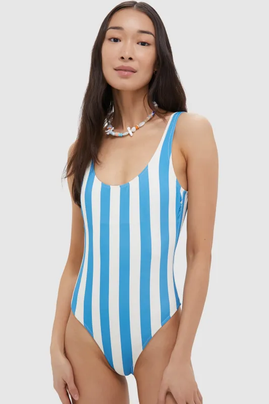 French Blue Stripe Annemarie One Piece sold by Tuckernuck