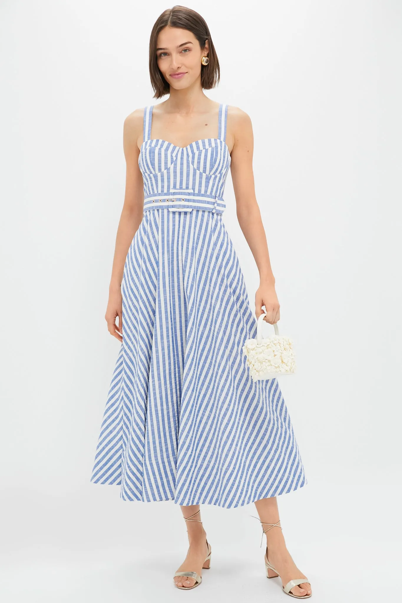 Ivory Blue Striped Seersucker Calypso Dress sold by Tuckernuck product image thumbnail 2