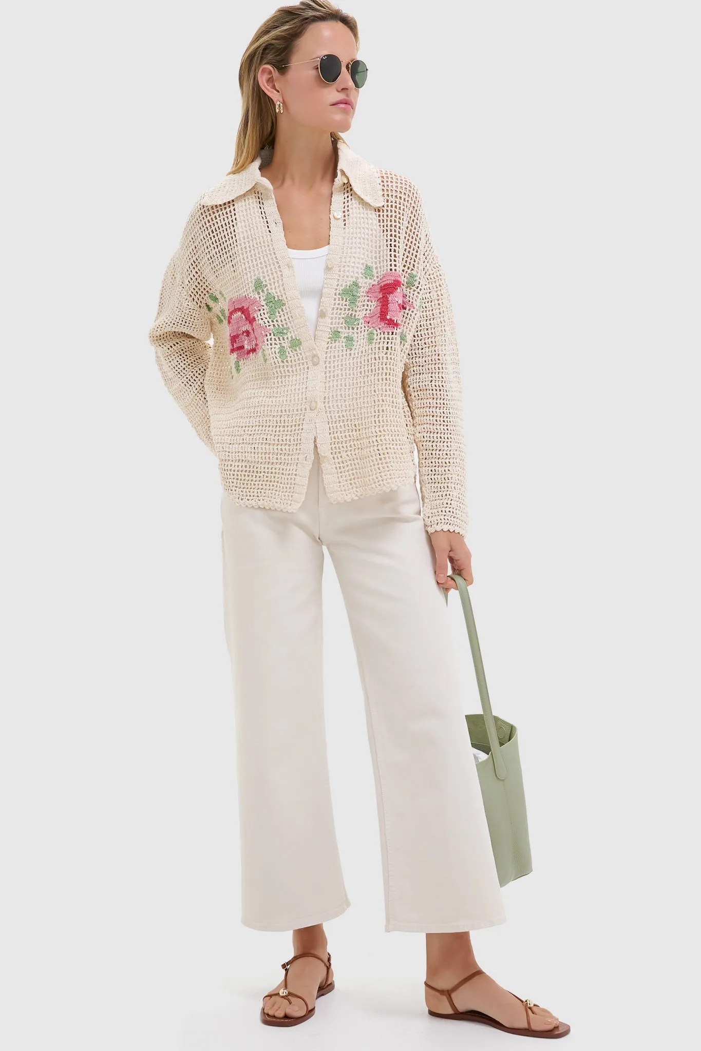 Vintage White Mid Rise Wide Leg Crop sold by Tuckernuck product image thumbnail 2
