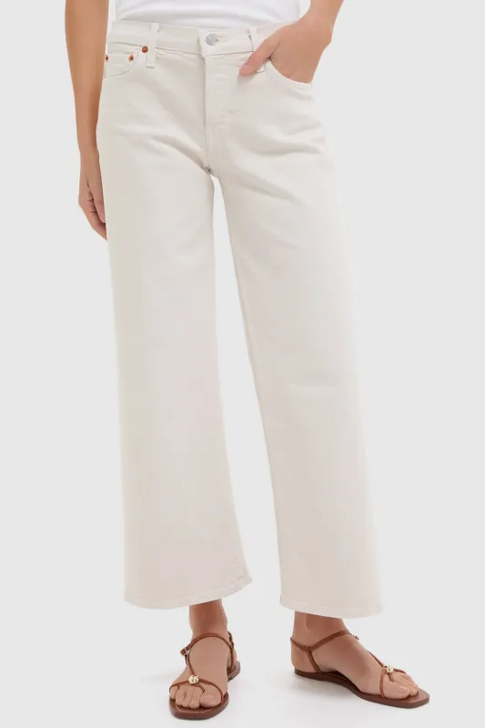 Vintage White Mid Rise Wide Leg Crop sold by Tuckernuck