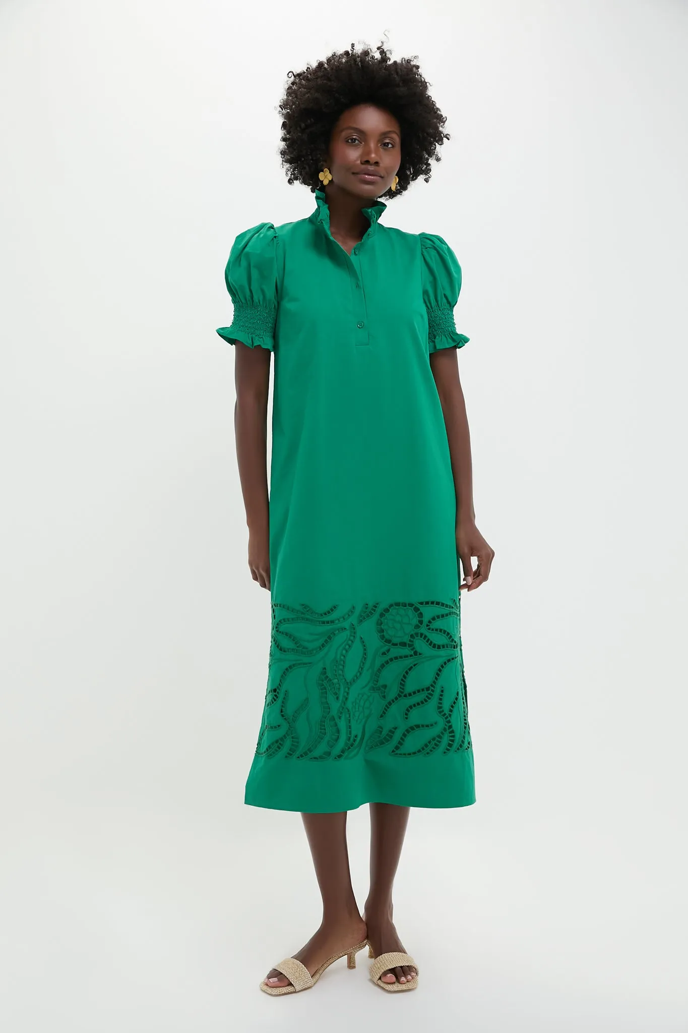 Emerald Green Eli Midi Dress sold by Tuckernuck