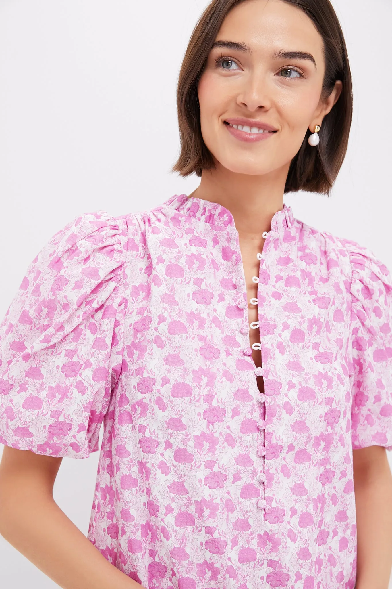 Pink and White Floral Mimi Midi Dress sold by Tuckernuck product image thumbnail 5