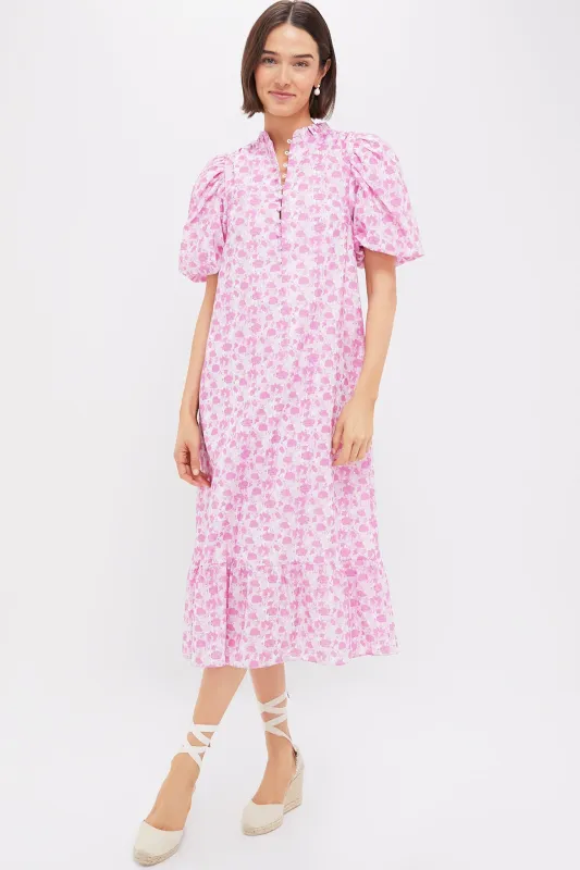 Pink and White Floral Mimi Midi Dress sold by Tuckernuck