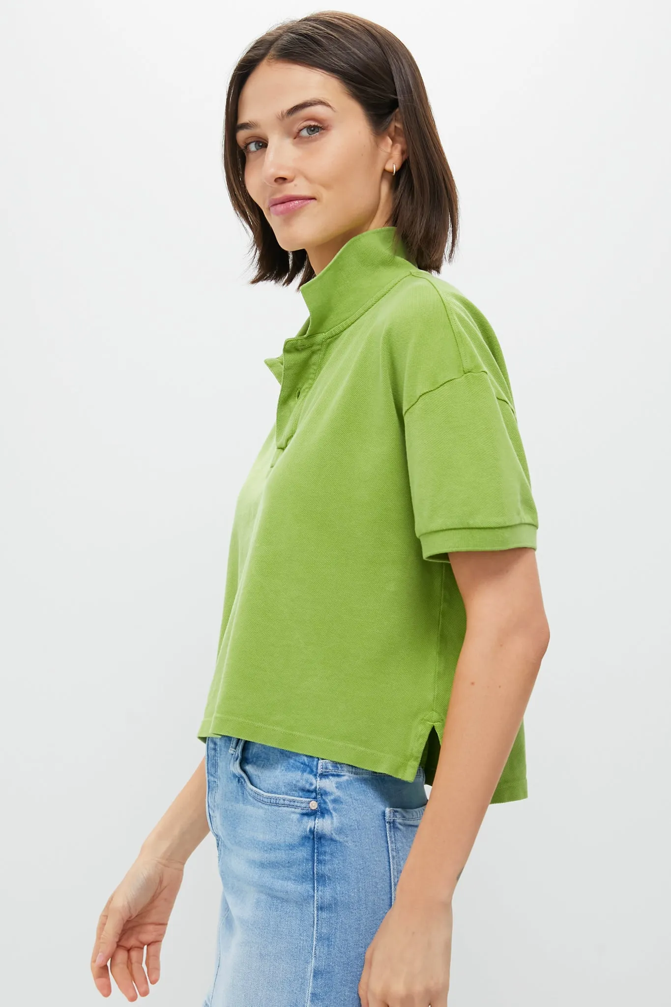 Peridot Green Pique Holmes Boyfriend Polo sold by Tuckernuck product image thumbnail 3