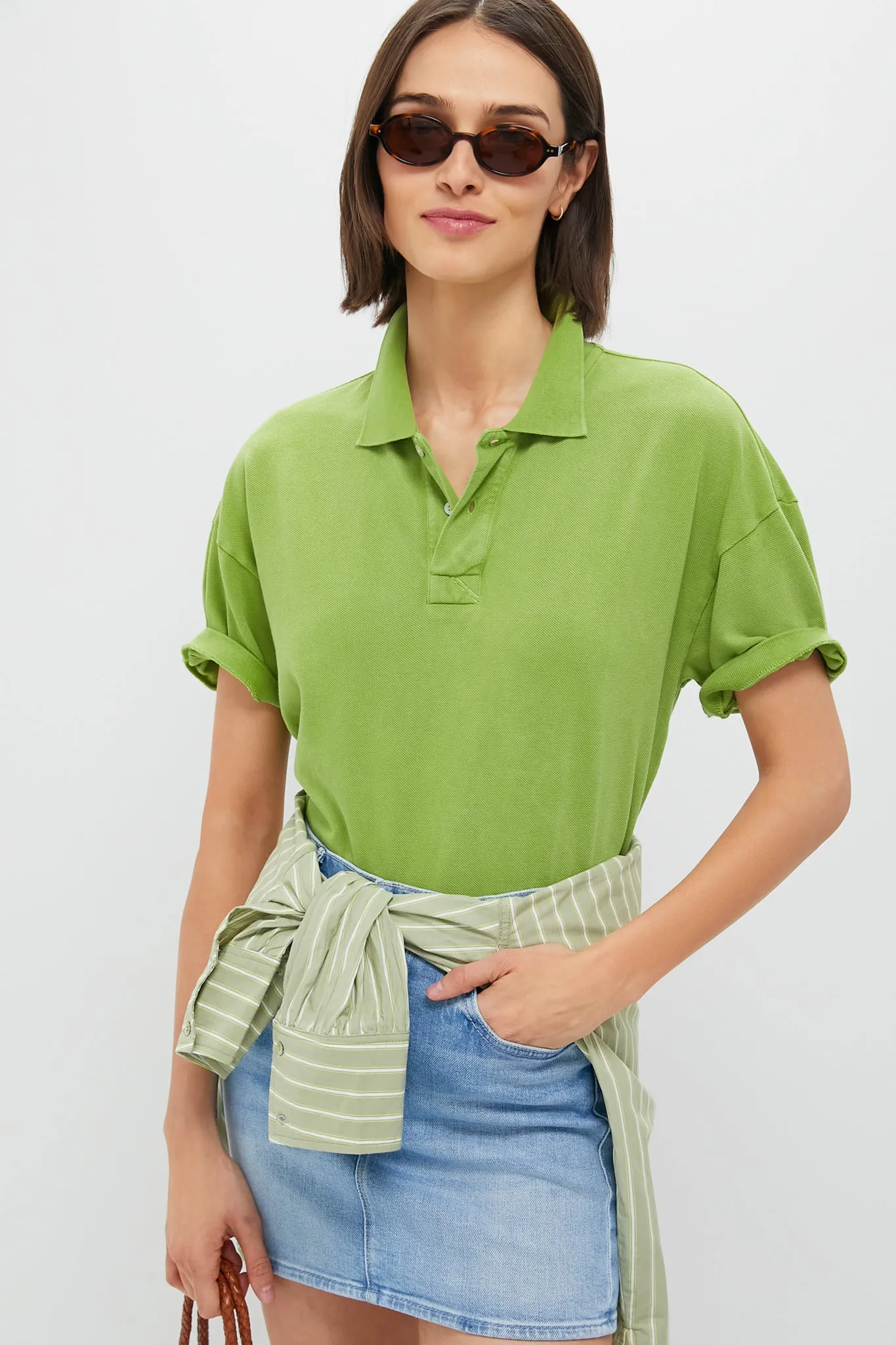Peridot Green Pique Holmes Boyfriend Polo sold by Tuckernuck product image thumbnail 2