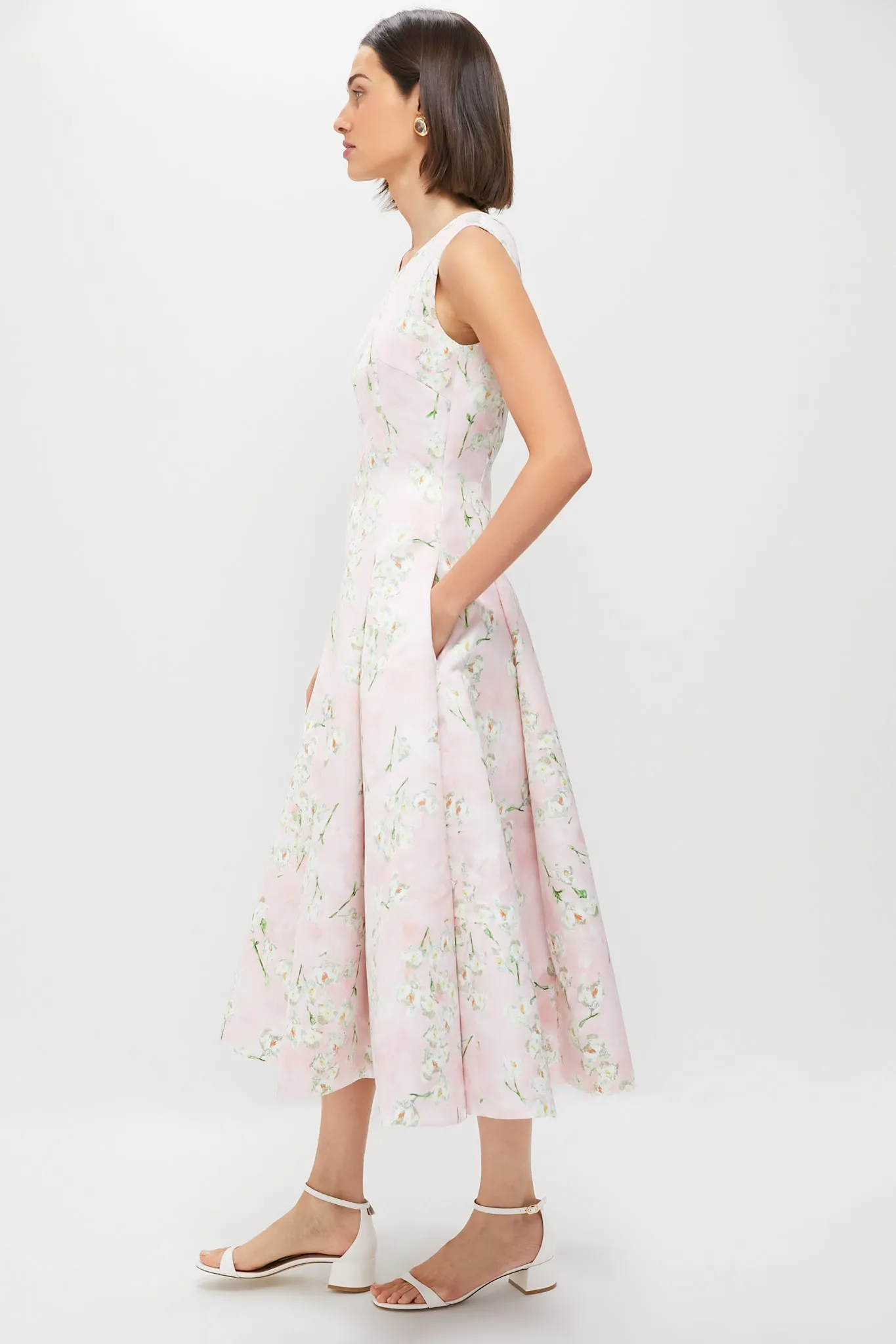 Little Lillies on Pink Maribelle Midi Dress sold by Tuckernuck product image thumbnail 3