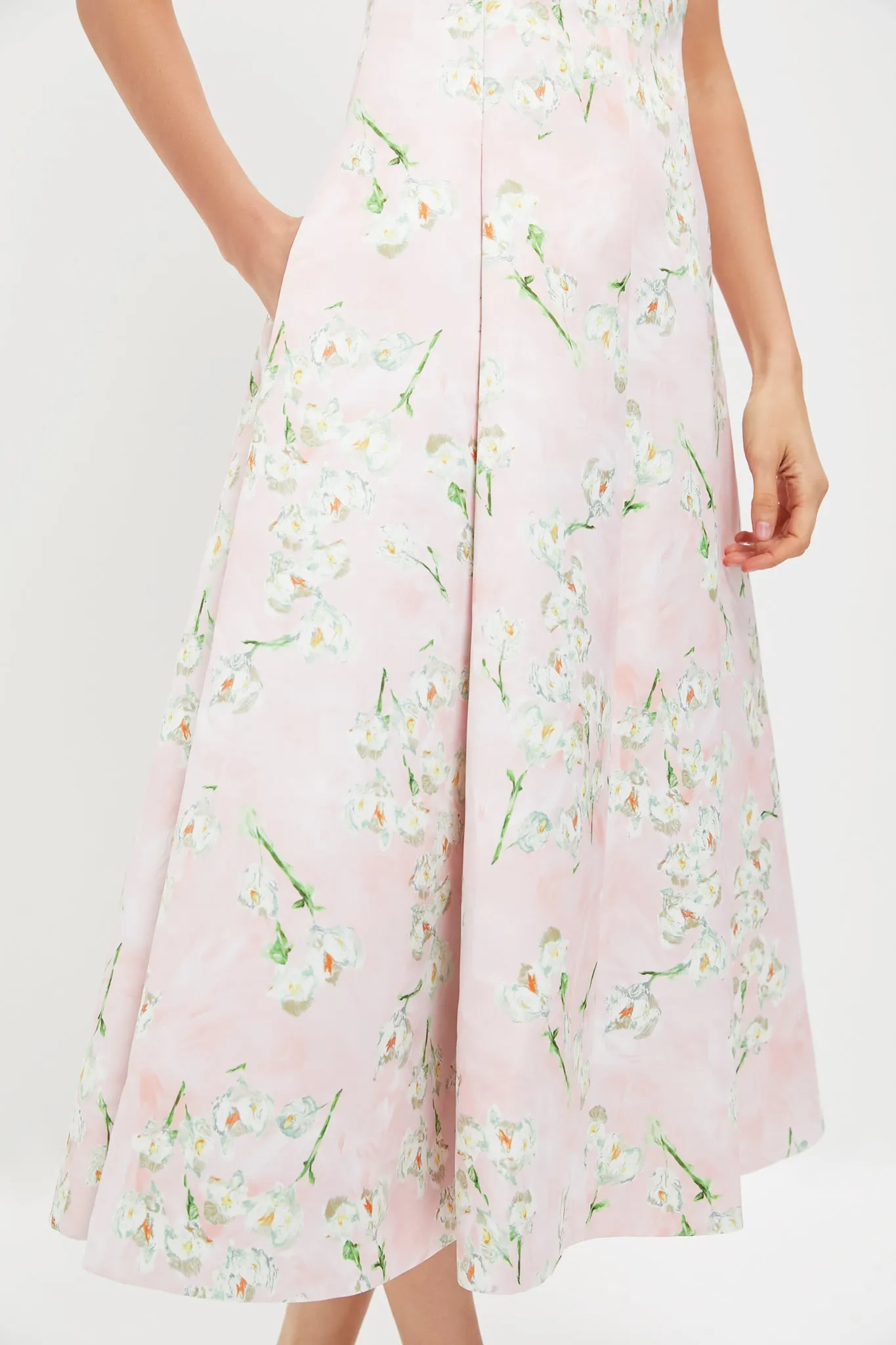 Little Lillies on Pink Maribelle Midi Dress sold by Tuckernuck product image thumbnail 5