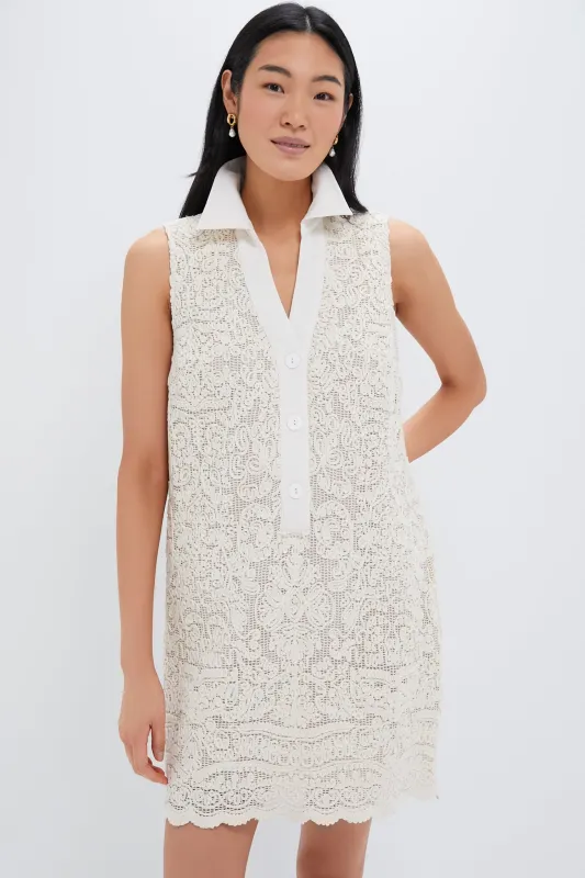 Tan Lace Sleeveless Collier Dress sold by Tuckernuck
