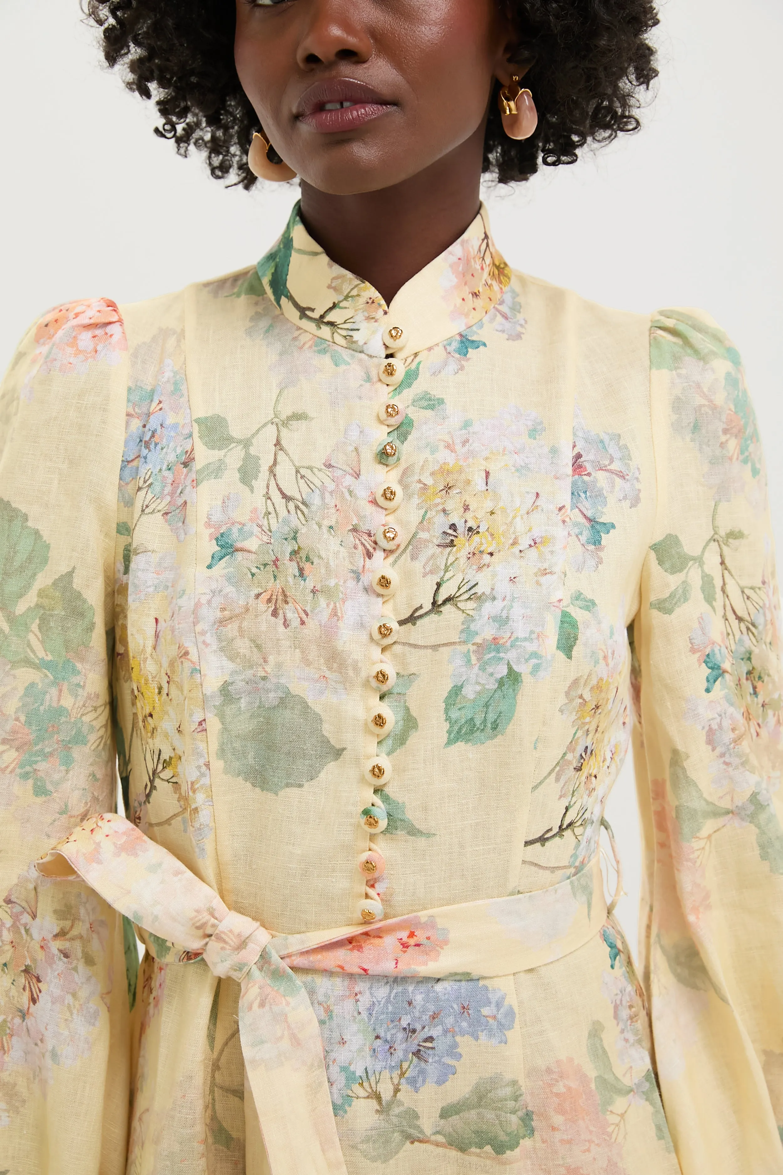 Lemon Hydrangea Illuminate Peplum Midi Dress sold by Tuckernuck product image thumbnail 5