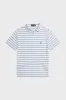 Boys White Short-Sleeve Cotton Linen Jersey Striped Johnny Collar Polo sold by Tuckernuck