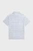 Boys White Short-Sleeve Cotton Linen Jersey Striped Johnny Collar Polo sold by Tuckernuck
