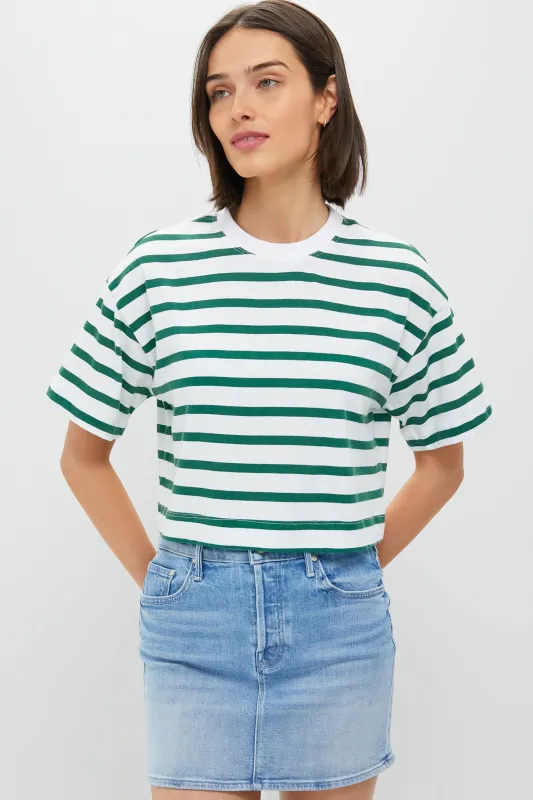 Thin Green Stripe Cuff Tee sold by Tuckernuck
