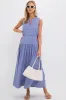 Royal Blue and White Stripe Charlotte Maxi Dress sold by Tuckernuck