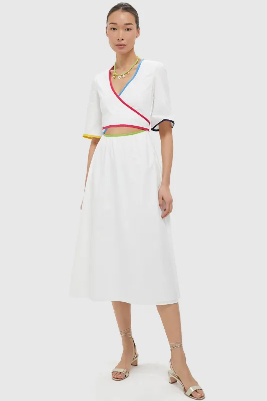 White Ribbon Wrap Dress made by Tuckernuck