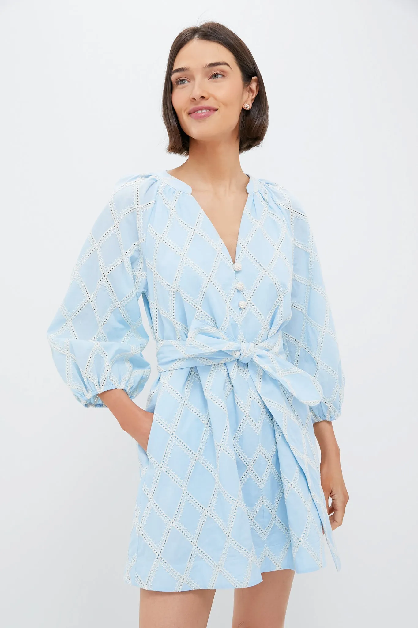 Blue Eyelet Harlow Dress sold by Tuckernuck