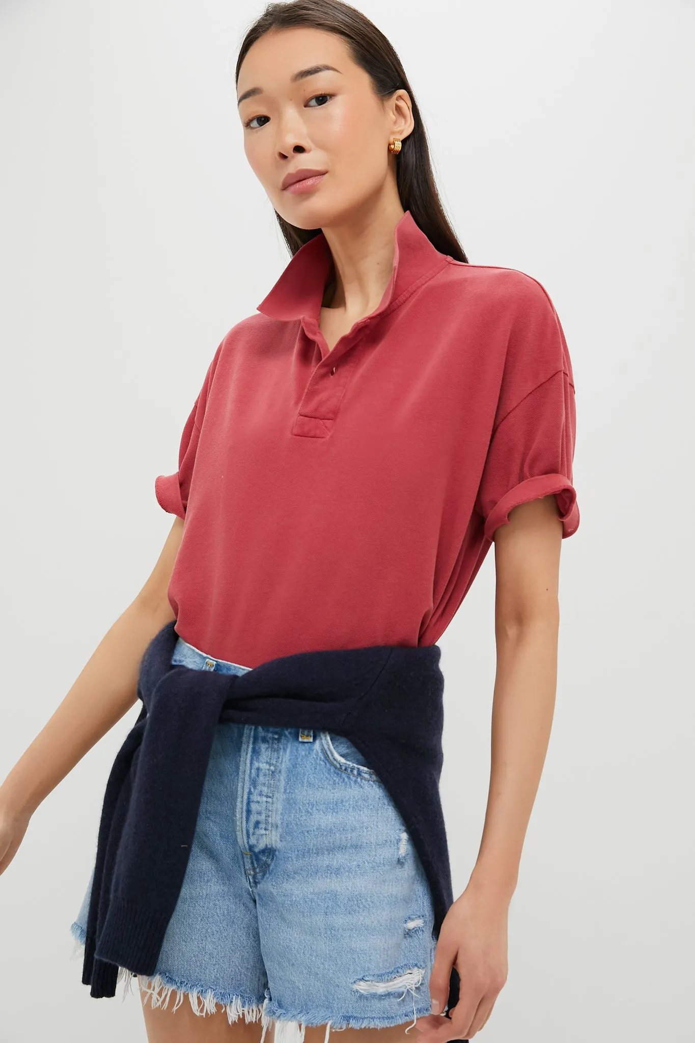 Red Pique Holmes Boyfriend Polo sold by Tuckernuck product image thumbnail 2