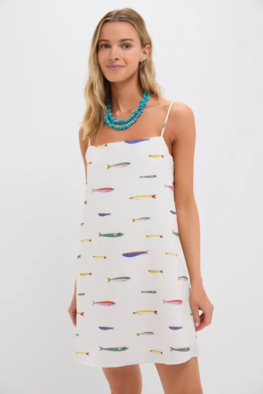 Pop Sardines Ivory Laura Linen Mini Dress sold by Tuckernuck