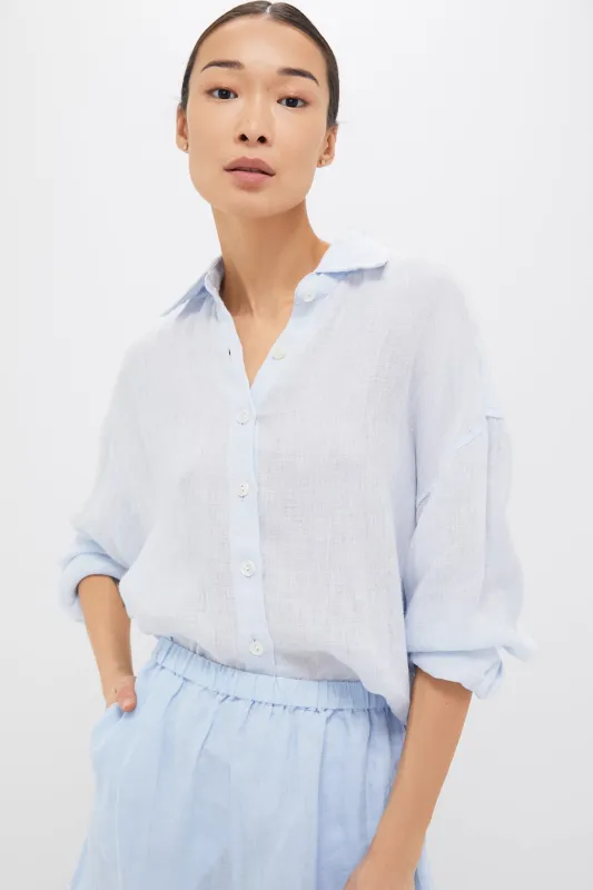 Celeste Linen Playa Boyfriend Shirt sold by Tuckernuck