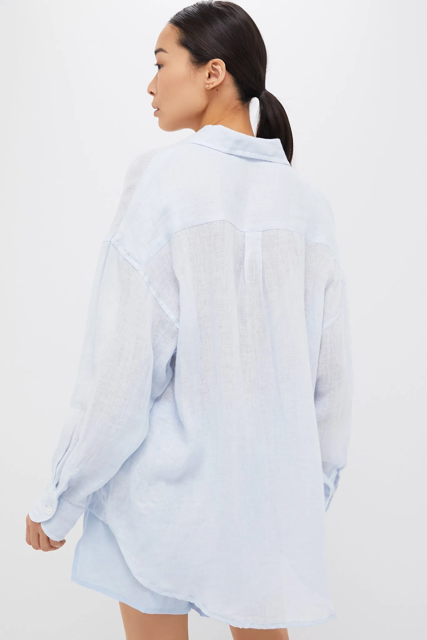 Celeste Linen Playa Boyfriend Shirt sold by Tuckernuck product image thumbnail 5