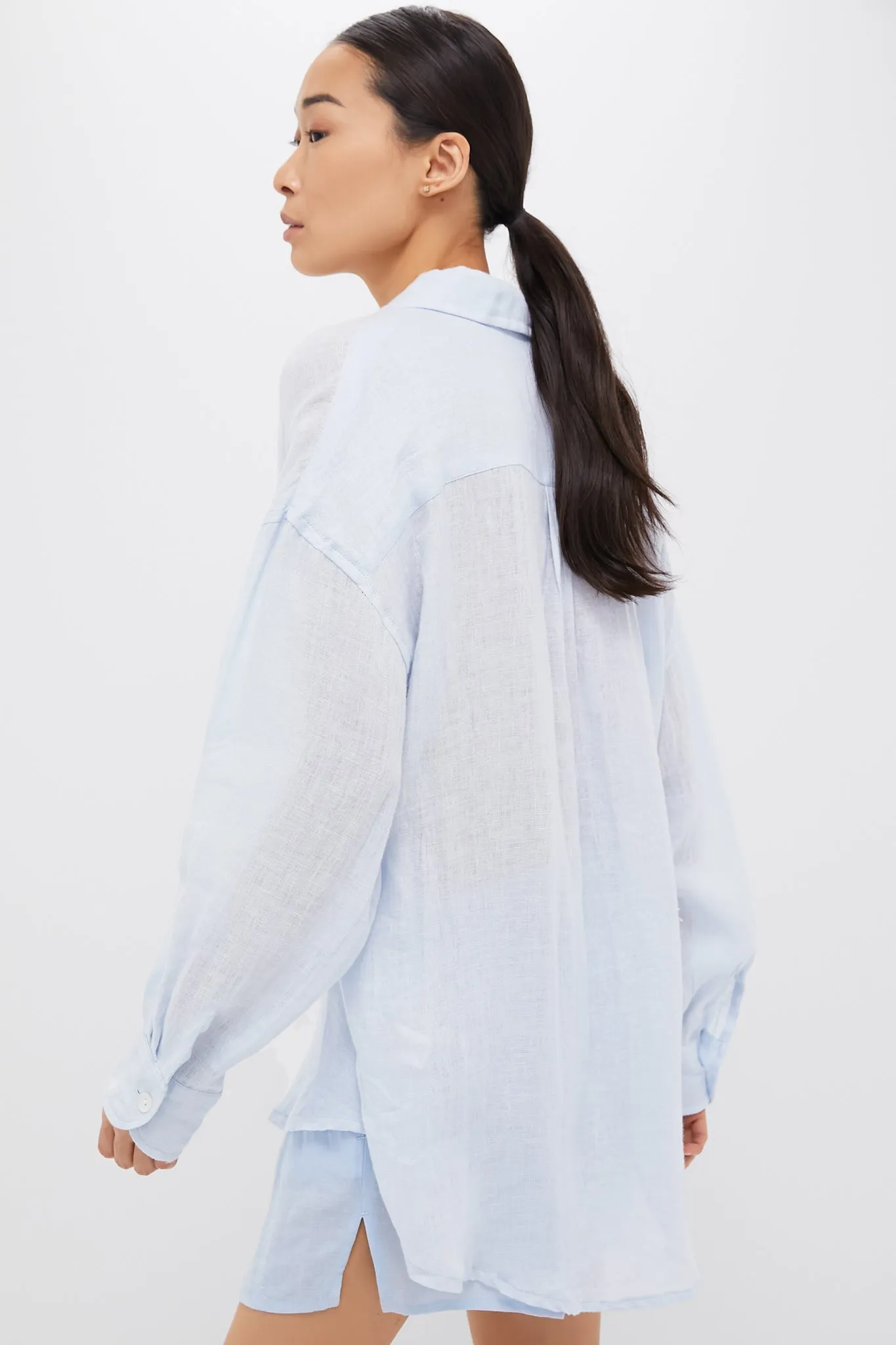 Celeste Linen Playa Boyfriend Shirt sold by Tuckernuck product image thumbnail 4