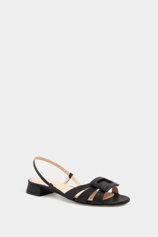 Black Raffia Edie Sandals sold by Tuckernuck