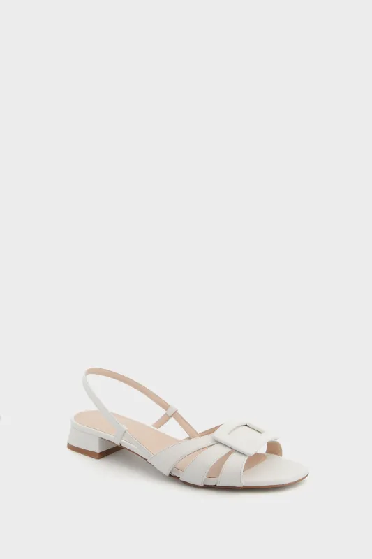White Leather Edie Sandals sold by Tuckernuck