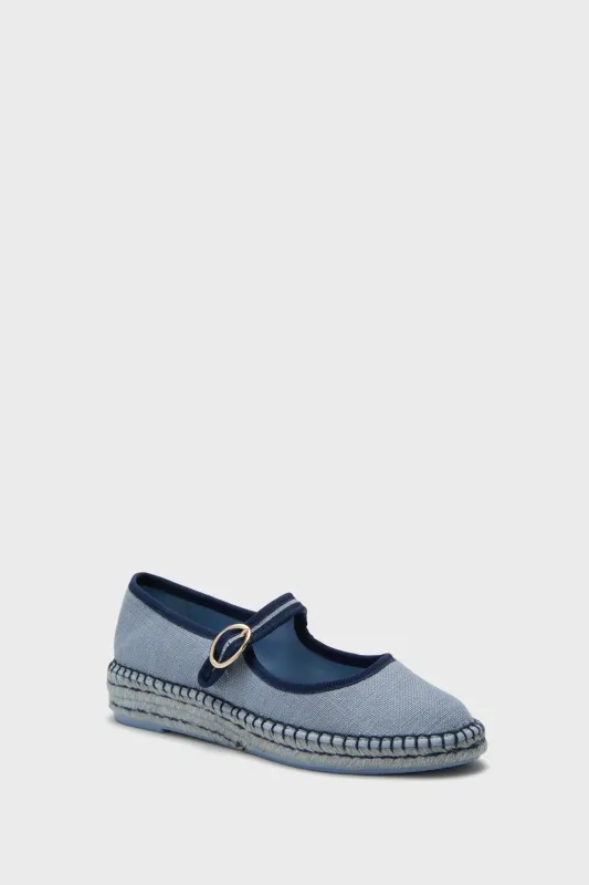 Blue Chambray Jamie Espadrille Flats made by Tuckernuck
