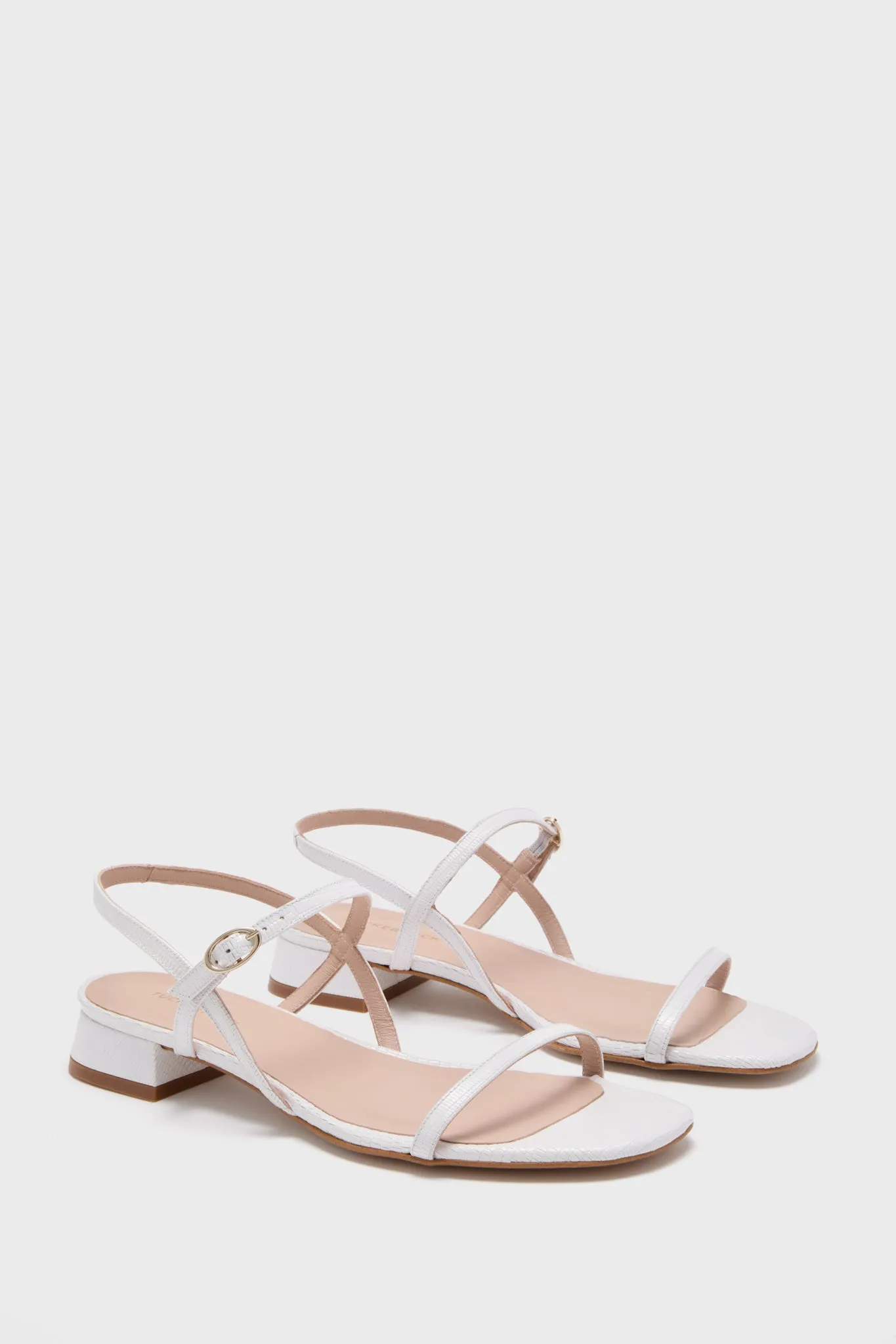 White Embossed Leather Evelyn Sandals sold by Tuckernuck product image thumbnail 4