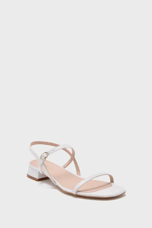 White Embossed Leather Evelyn Sandals sold by Tuckernuck